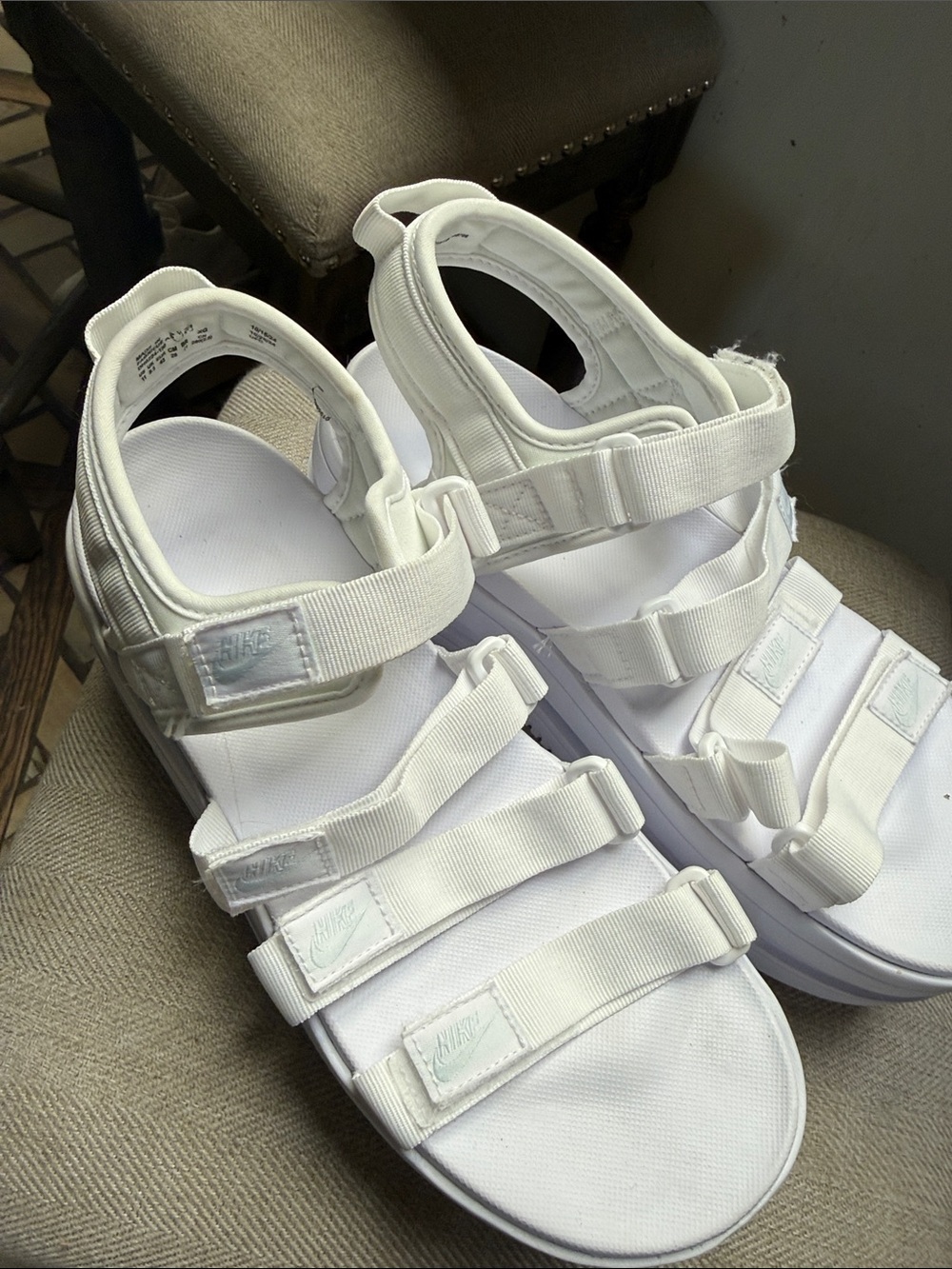 Nike White Triple-Strap Women's Sport Sandals